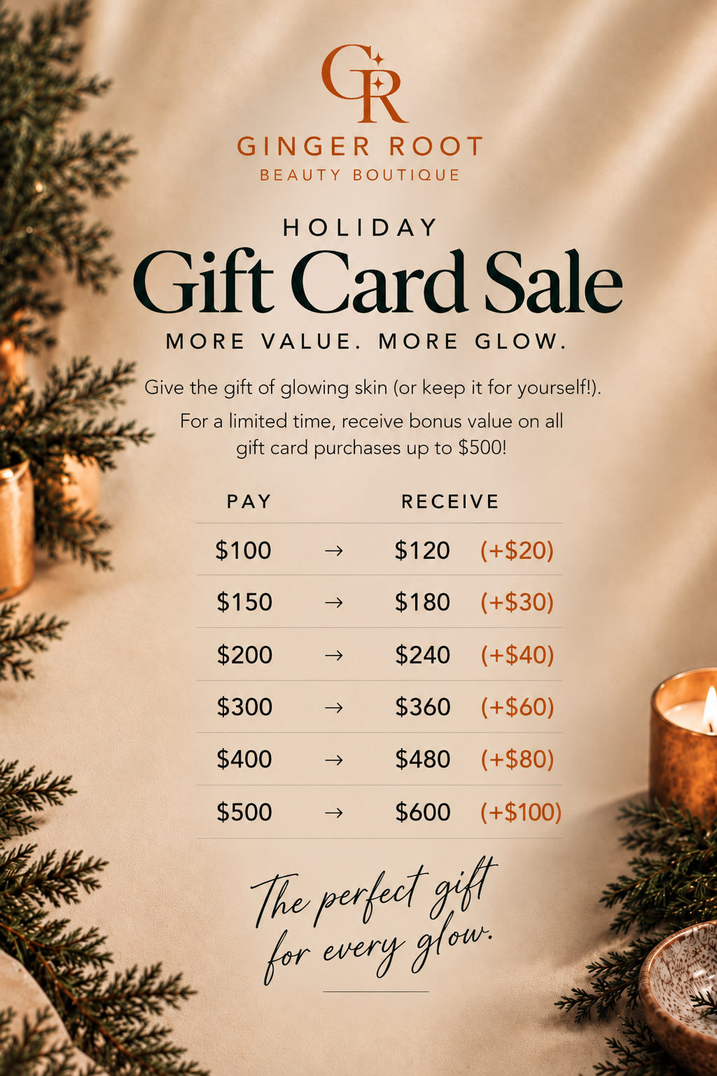 Ginger Root Beauty Boutique Gift Card