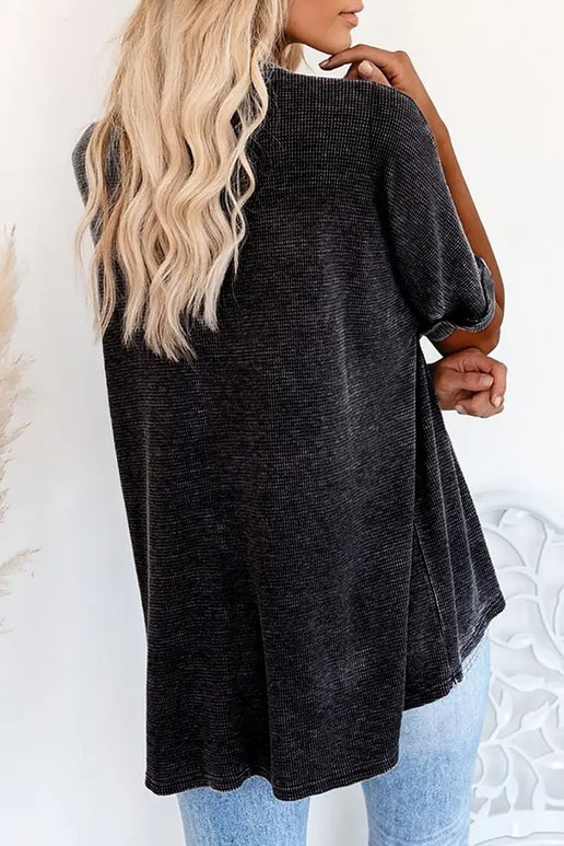 Waffle V-neck
